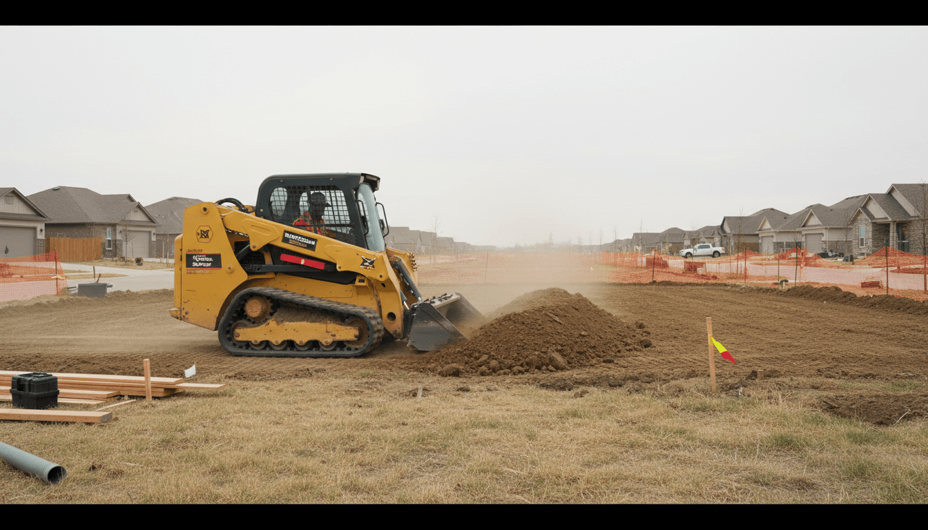 Bobcat loader performing site work