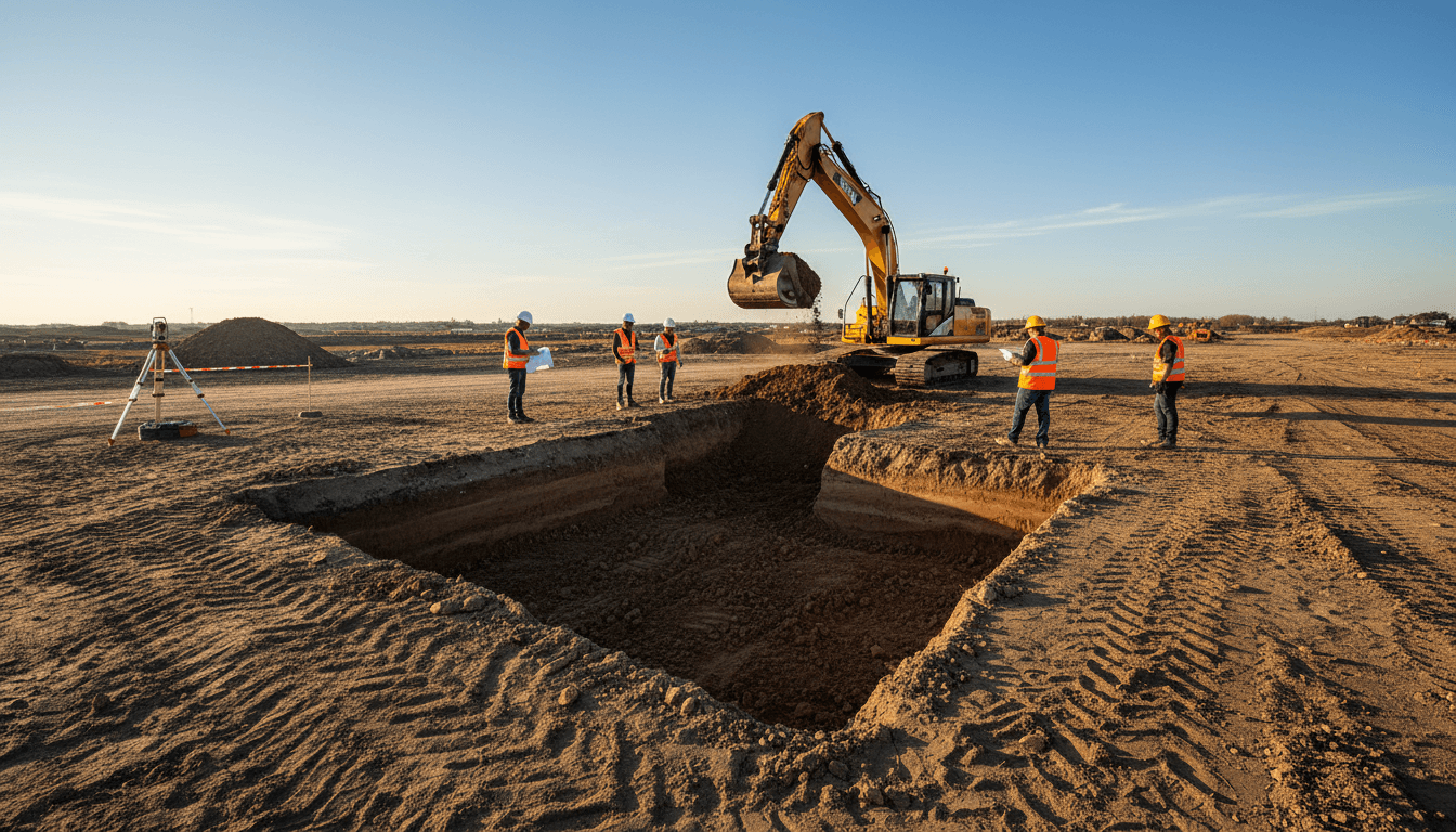 Bobcat excavation equipment at work on Orange County site