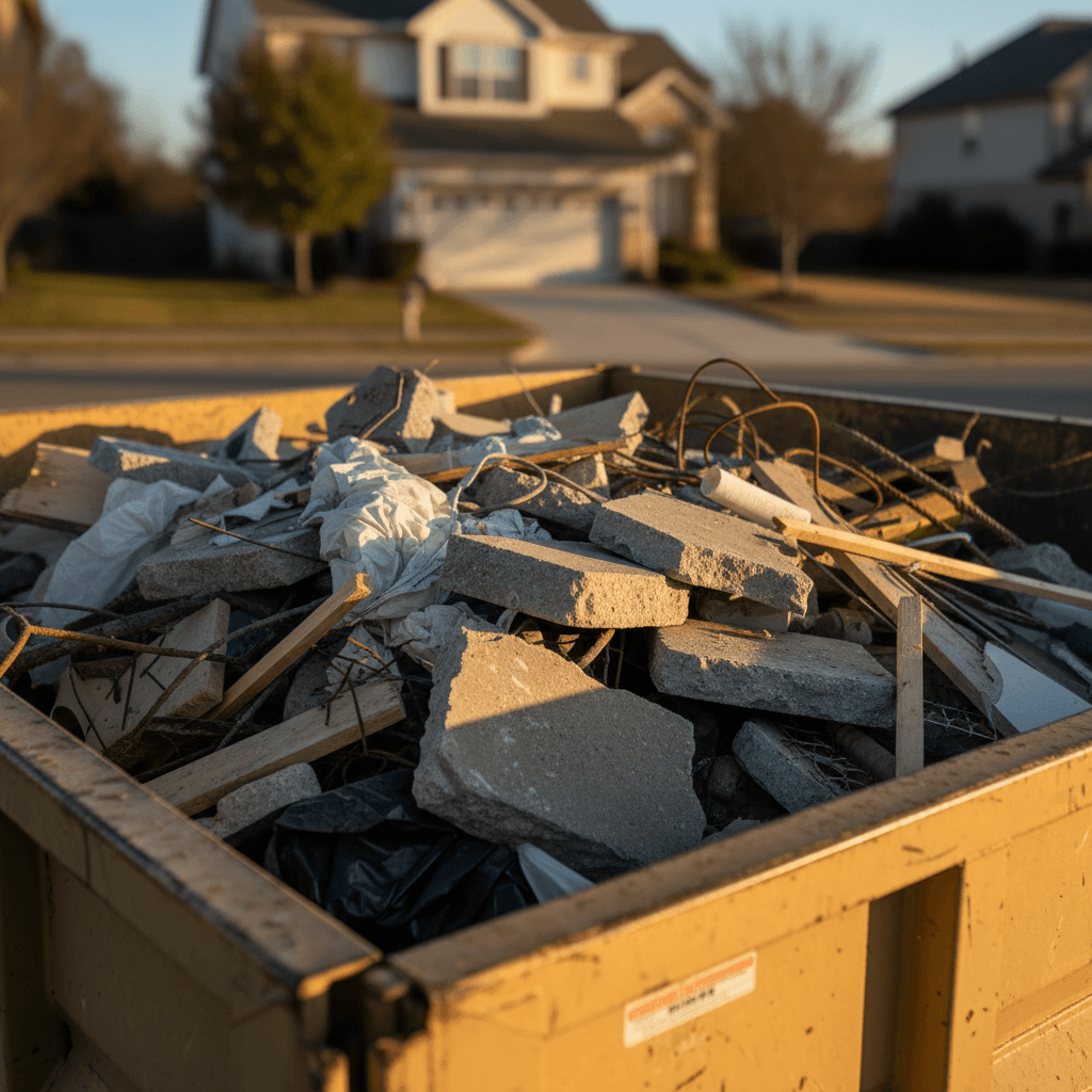Dump trailer hauling materials
